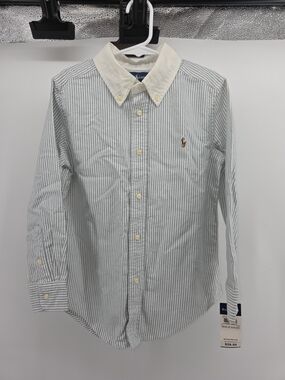 Ralph Lauren Men’s Blue/White Stripe Oxford Button-Down Shirt